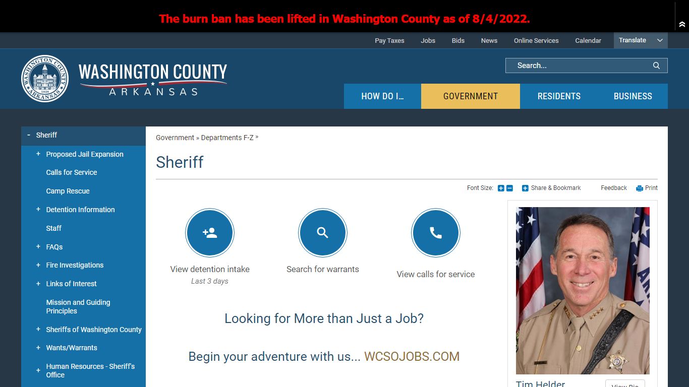 Sheriff | Washington County, AR